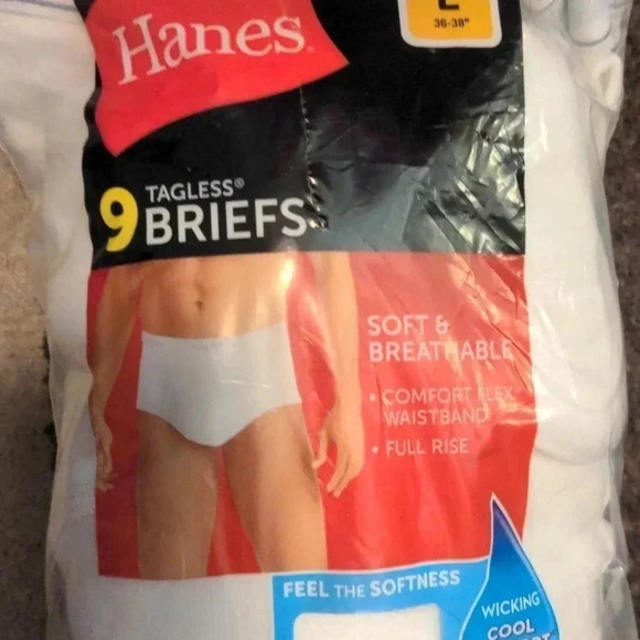 Hanes Mens 9-Pk. Solid Tagless Comfort Flex Briefs - Picture 3 of 5